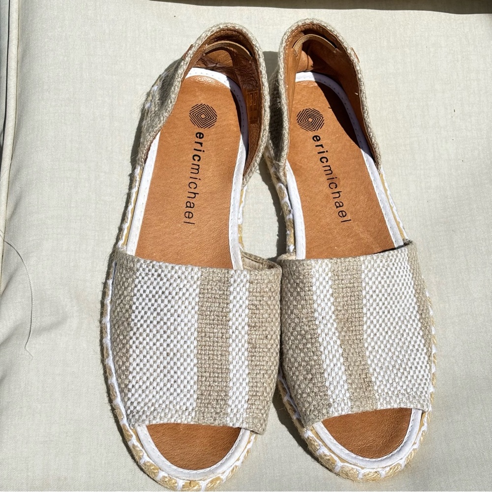 Eric Michael Espadrille Slip on Flats/Sandal Size 38 or 7-7.5